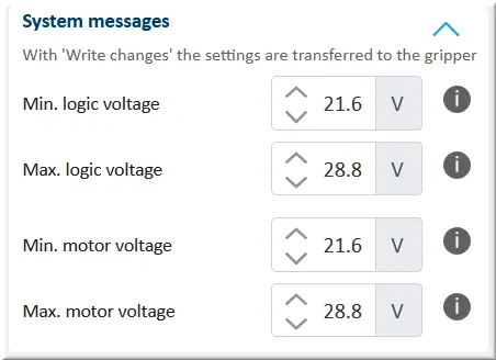 System messages voltage